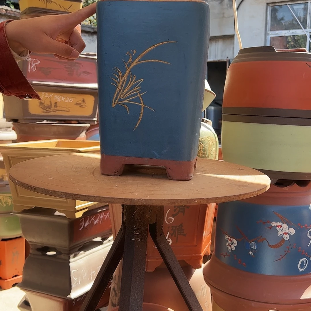 17蓝四方花盆花盆花盆