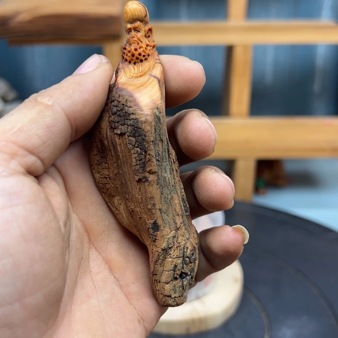 木黄崖柏木摆件手把件