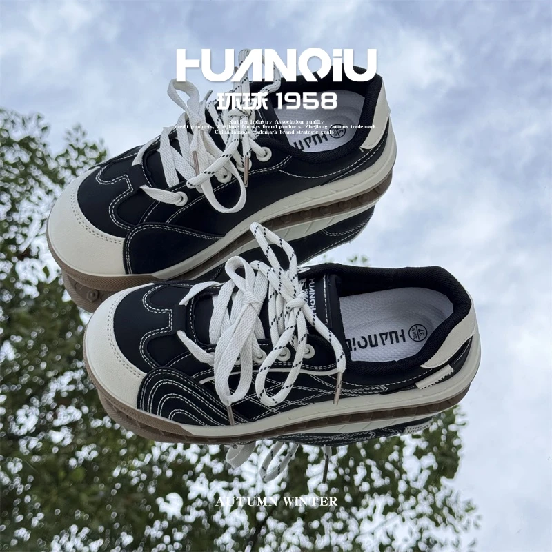 HUANQIU/环球高颜值休闲鞋女款2025秋季新款校园风耐磨耐脏板鞋女