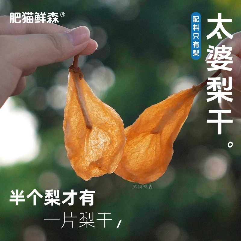 肥猫鲜森 太婆梨干 配料干净新鲜果干 软糯清甜 100g/包