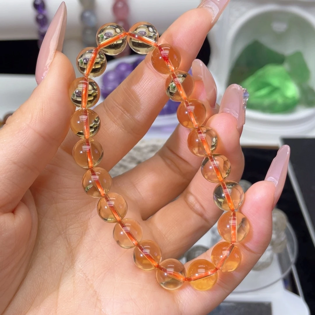 未镶嵌手链黄晶9mm