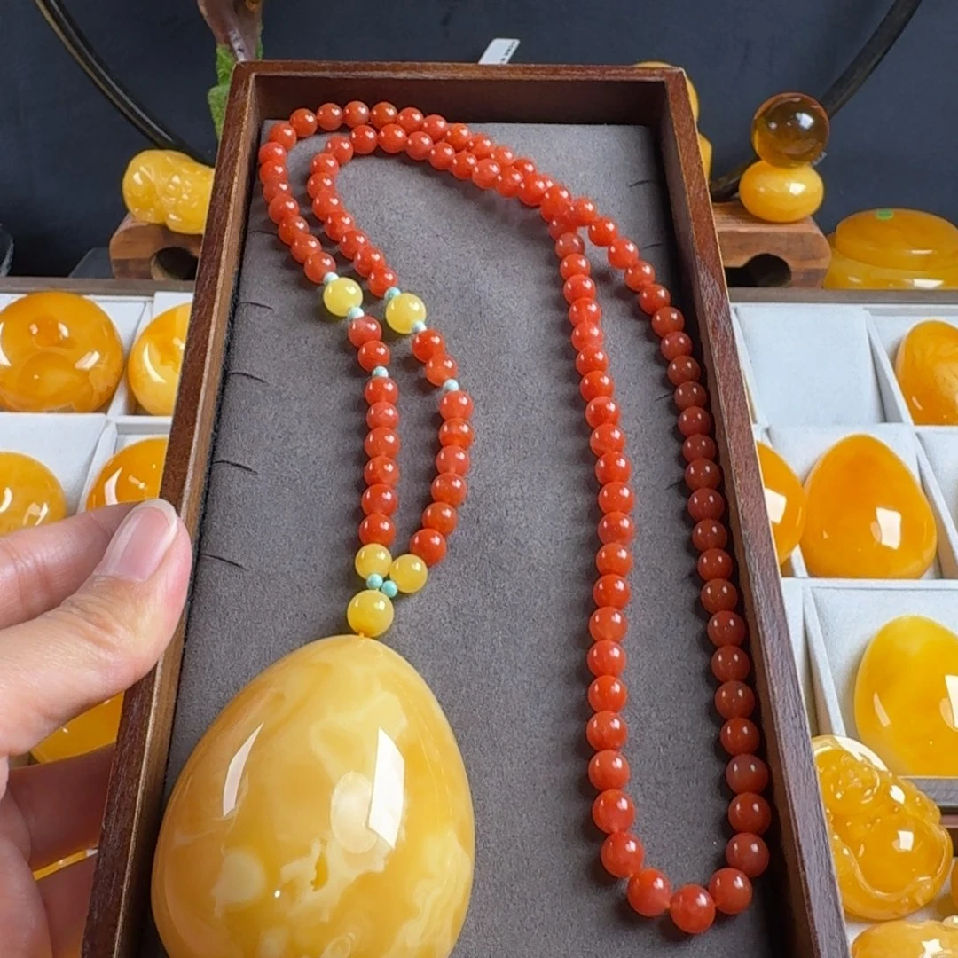 蜜蜡毛衣链未镶嵌