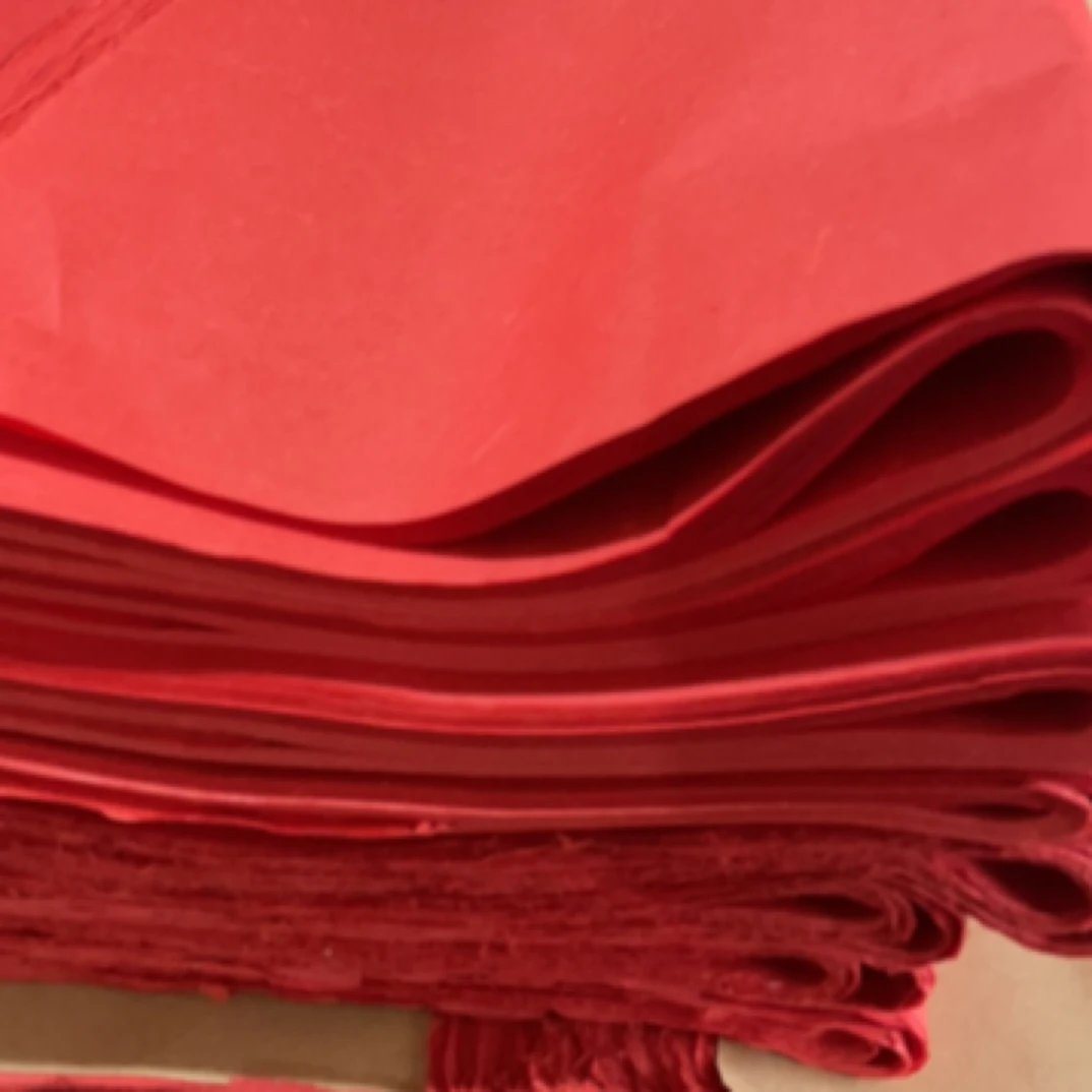 臻品堂手工褚皮朱砂红四尺对开25张