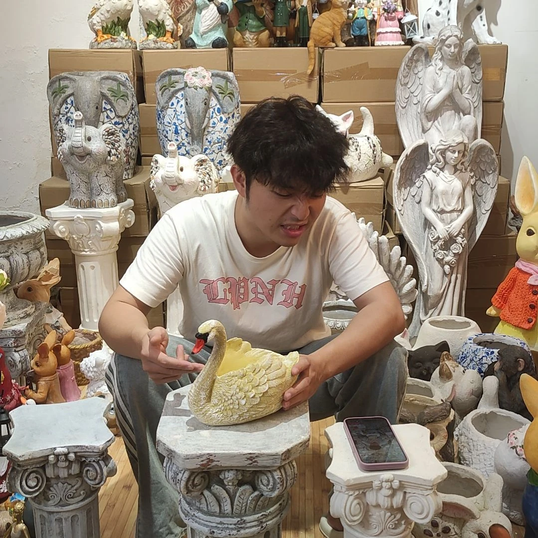 合成树脂天鹅花盆