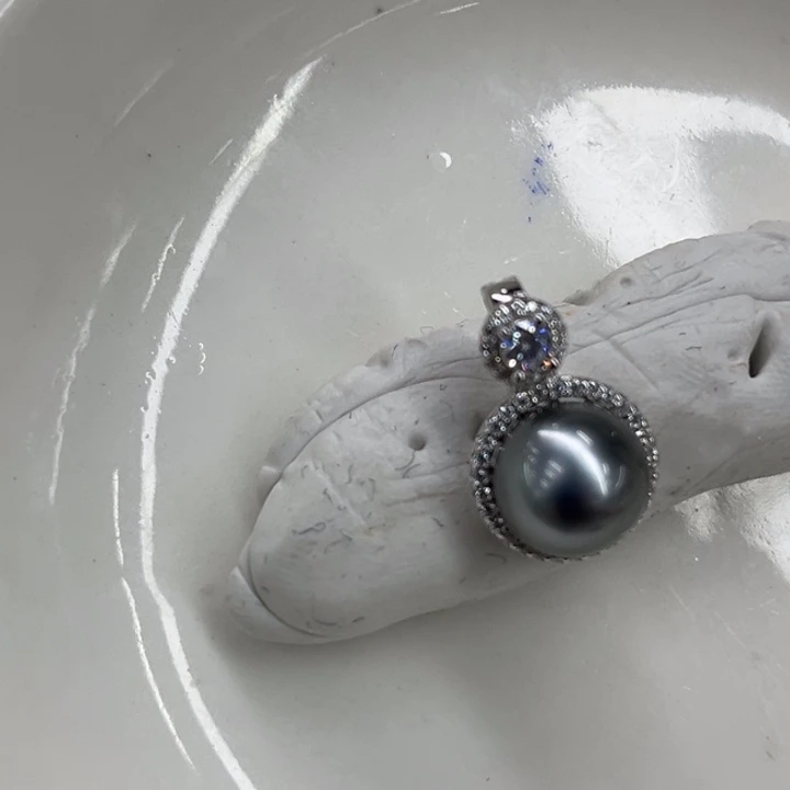 银S925镶嵌颈饰海水珍珠9-10mm