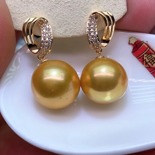 淡水珍珠耳饰银S925镶嵌