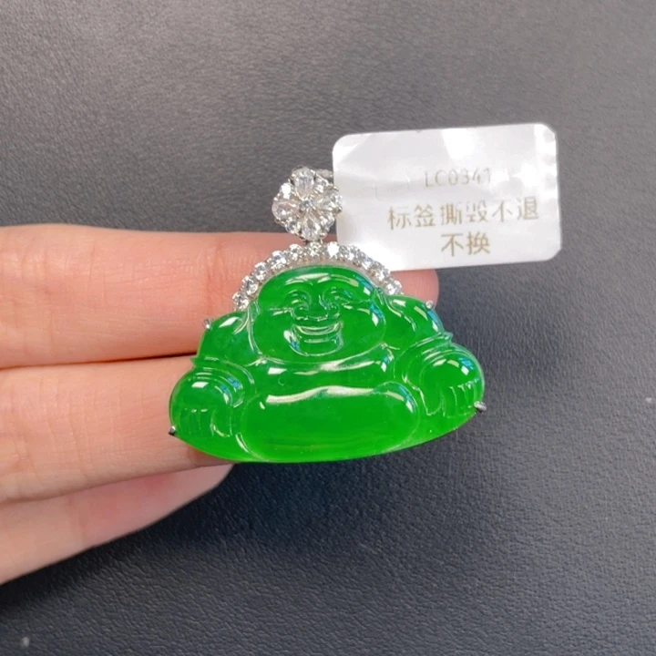 翡翠银S925镶嵌吊坠(不含链)