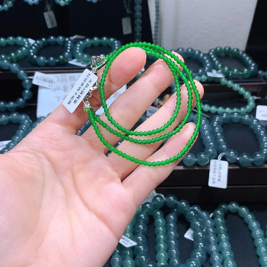 未镶嵌手链翡翠灵*天然a货翡翠项链