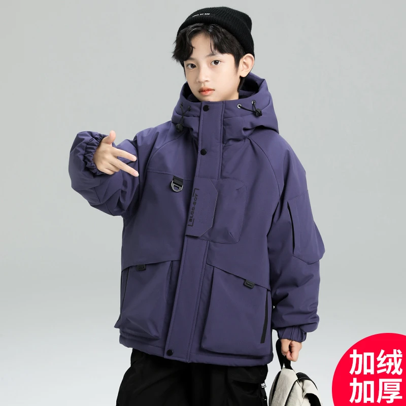男童冬季外套2024新款加绒加厚中大童冬款酷潮CF195