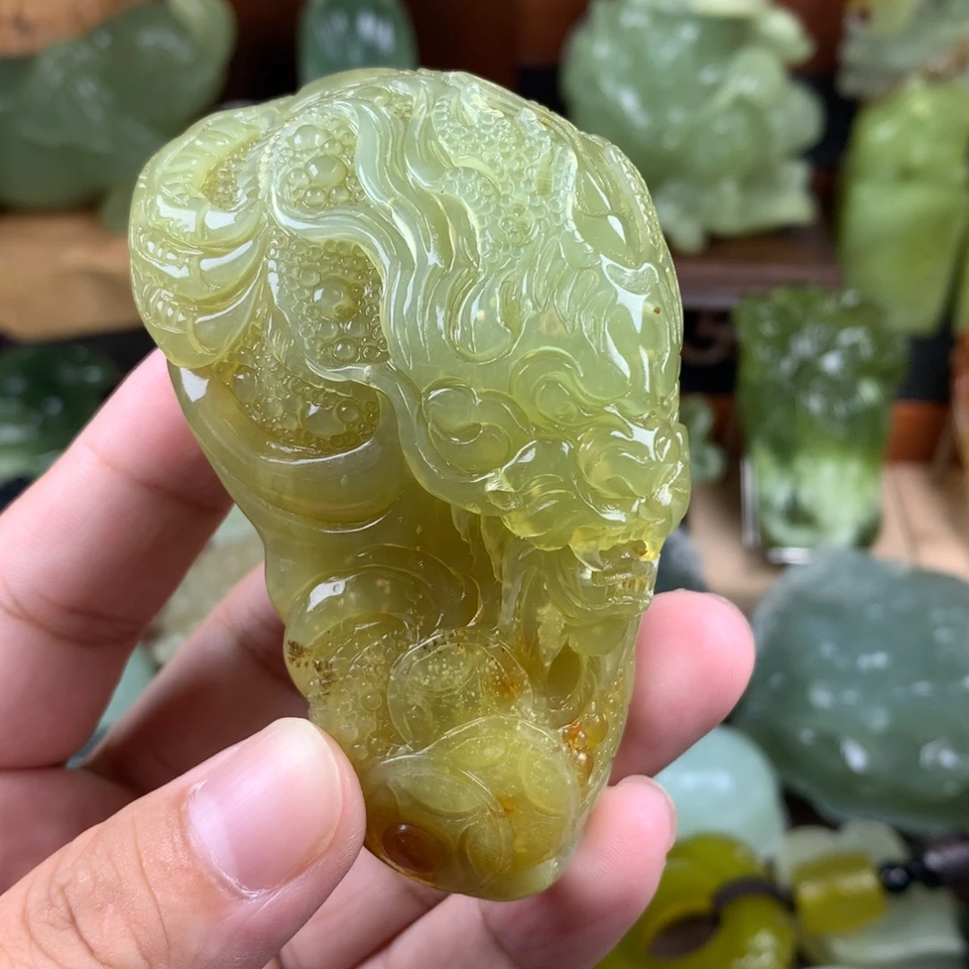 未镶嵌岫玉手把件