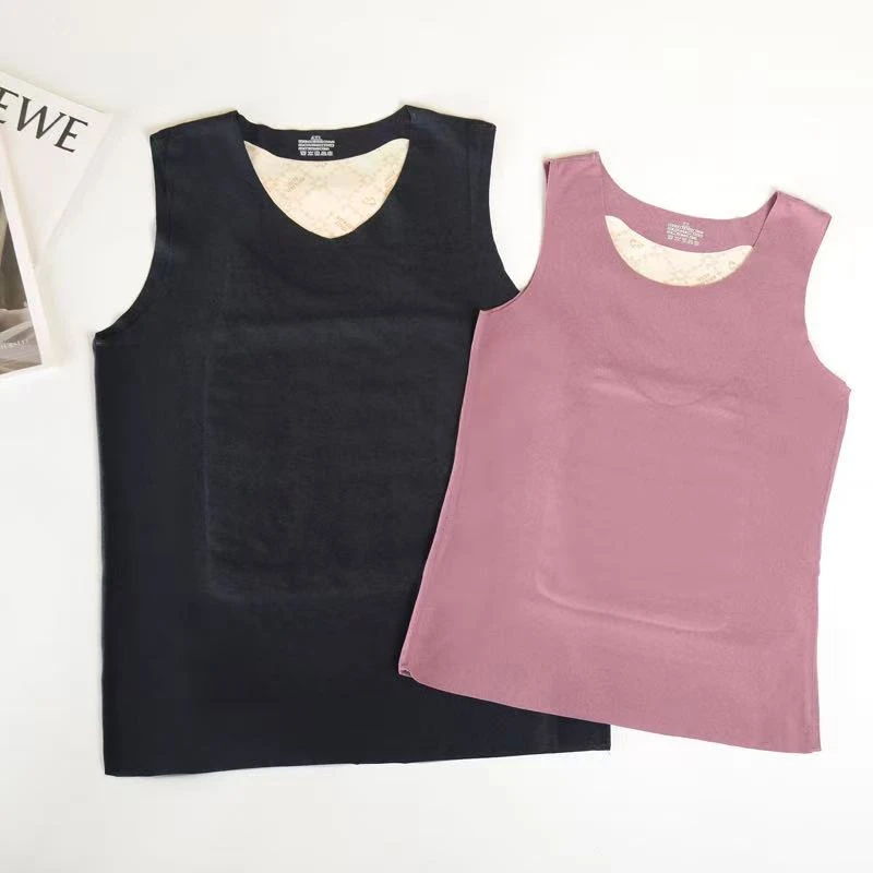 秋冬羊 ，毛填充五层德绒加绒加厚保暖修身护腰暖背背心内搭坎肩