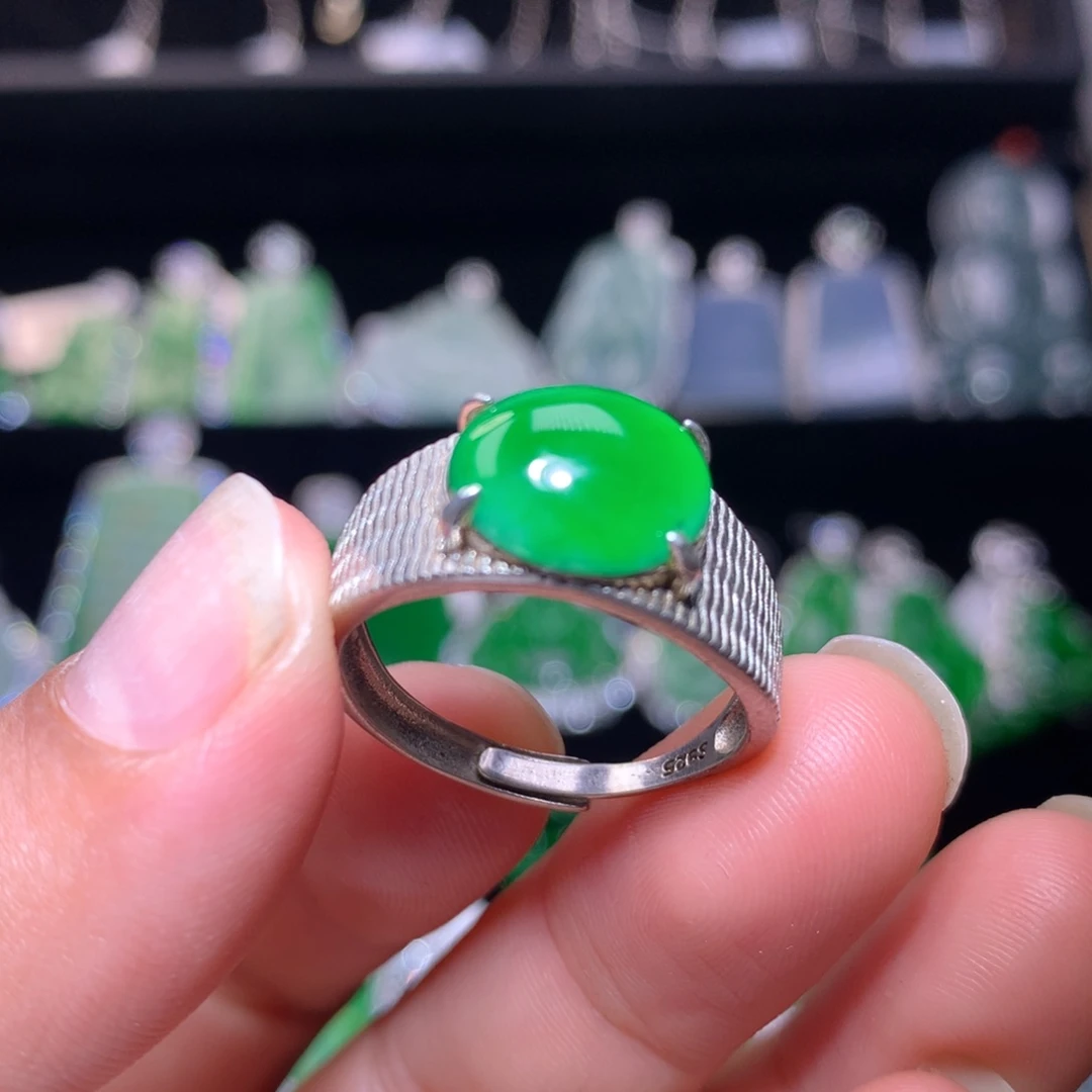 【闪购商品】翡翠银S925镶嵌颈饰天然翡翠