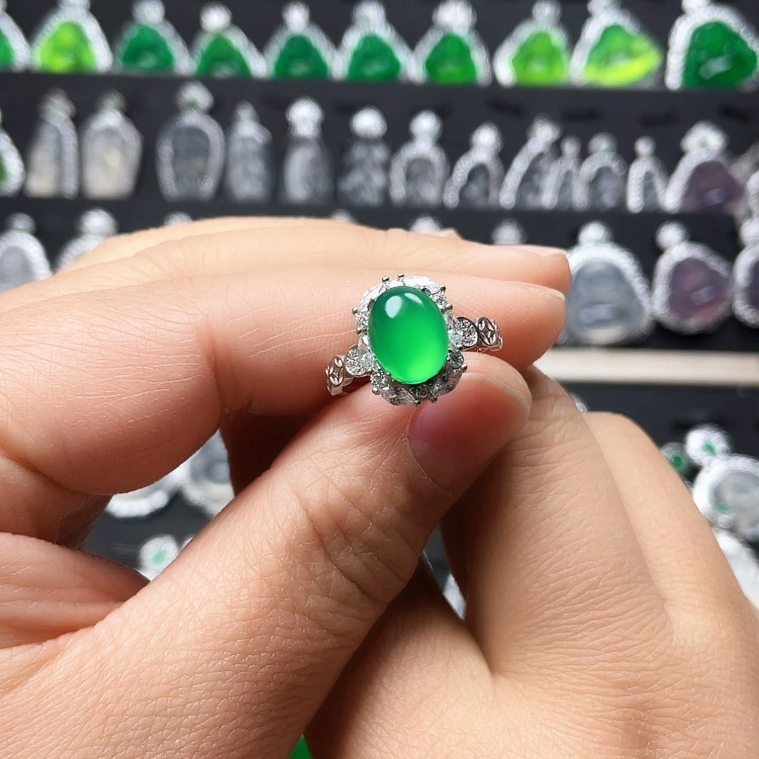 玛瑙/玉髓戒指银S925镶嵌