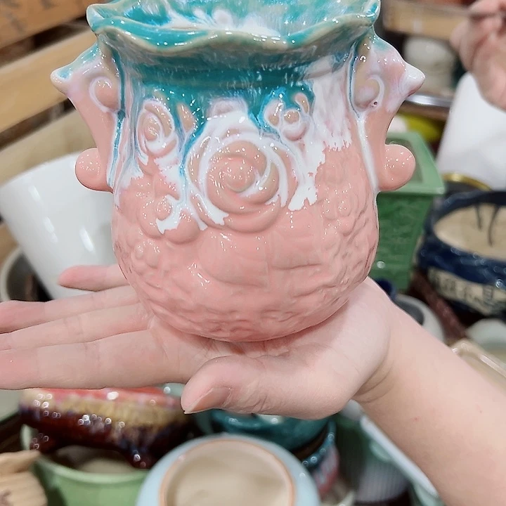 有孔.凑满10元发货多肉陶瓷花盆！