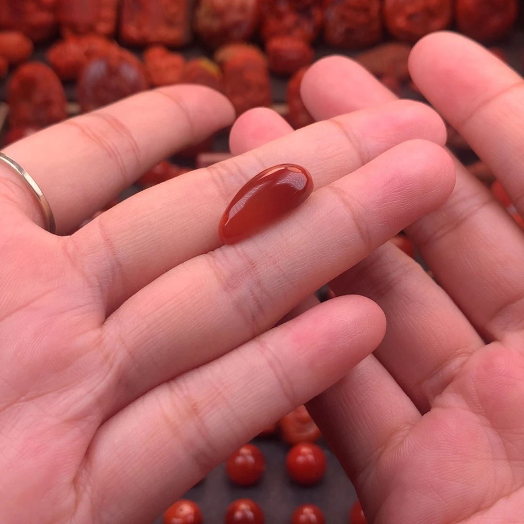 南红玛瑙未镶嵌原矿卡子19mm