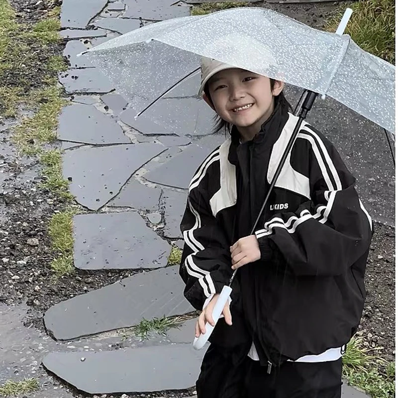 (内里夹棉)L新款男童拼接外套中大童宝宝秋冬款韩版加厚棉衣洋气