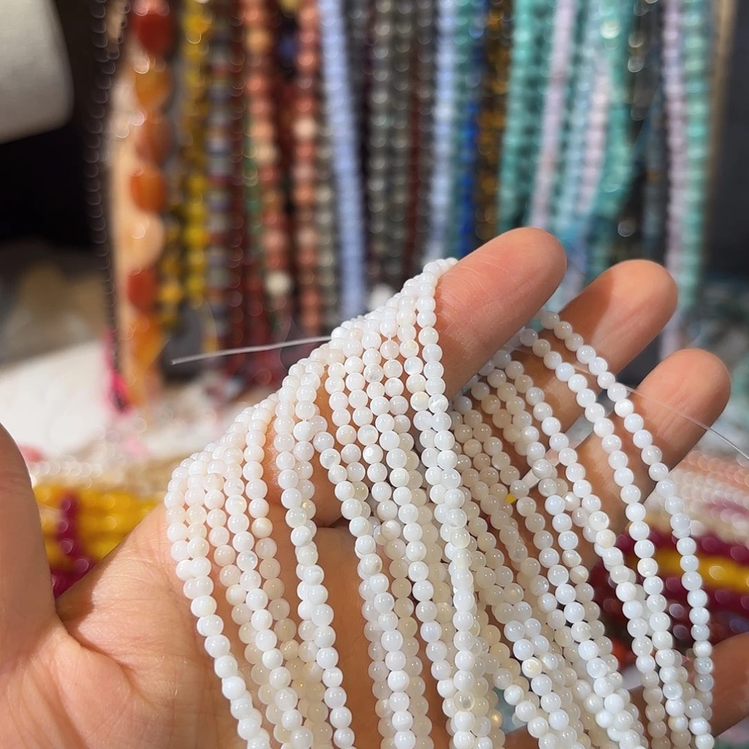 玛瑙/玉髓未镶嵌珠宝半成品贝壳卡3mm3条