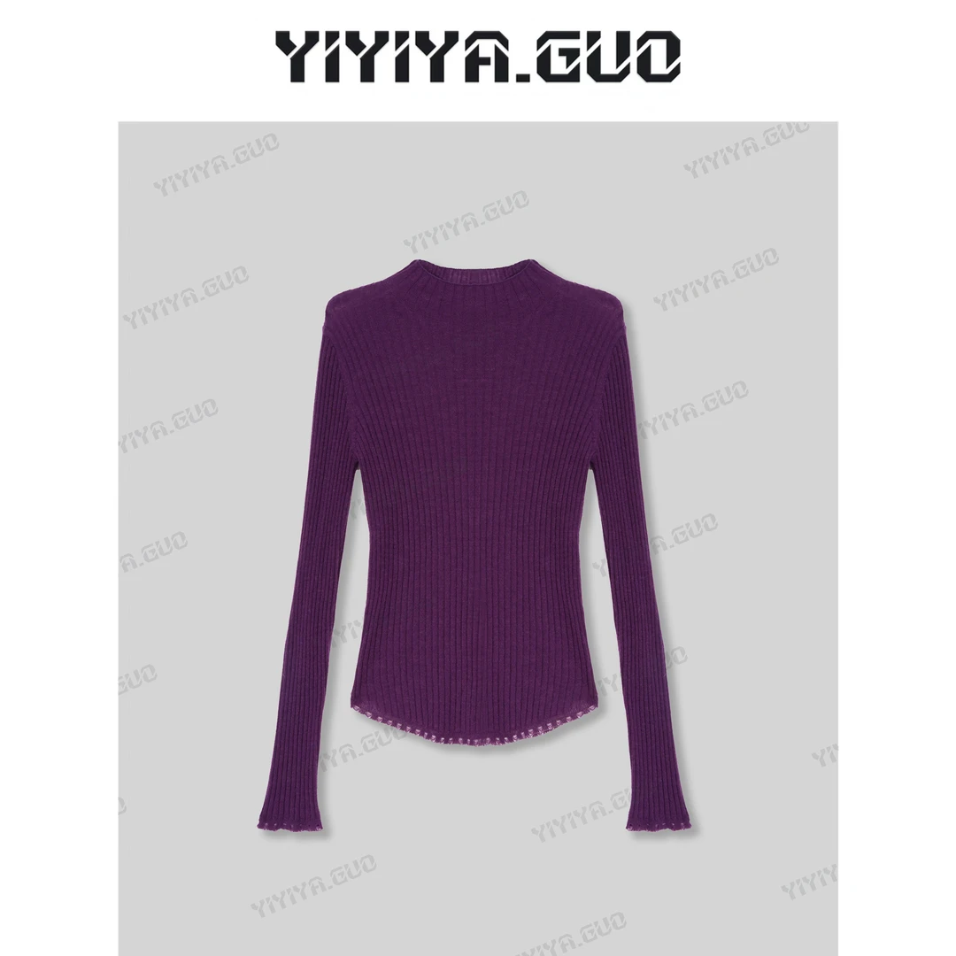 yiyiya.Guo艺艺吖【午茶小调】简约感修身高领打底上衣20242639