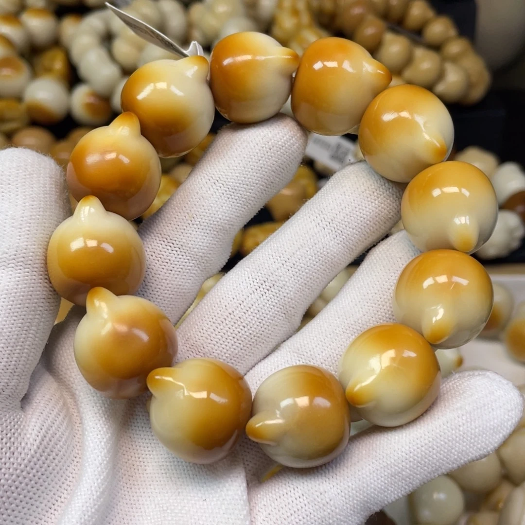 菩提根/象牙果手串122渐变猫头微瑕