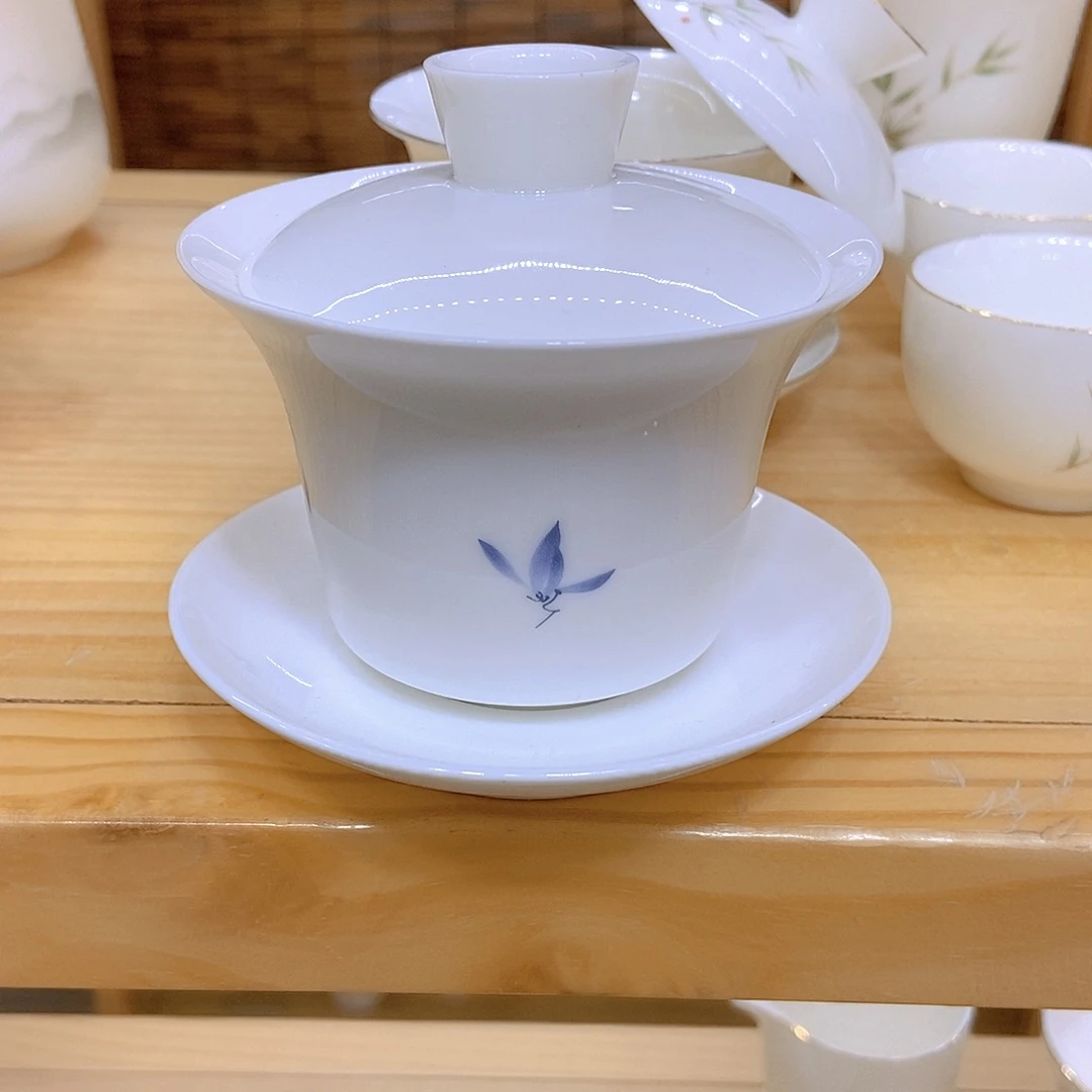 羊脂玉瓷茶具套装