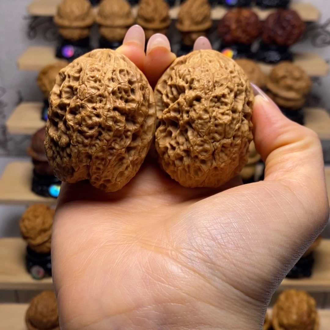 文玩核桃把件虎头蟾y18