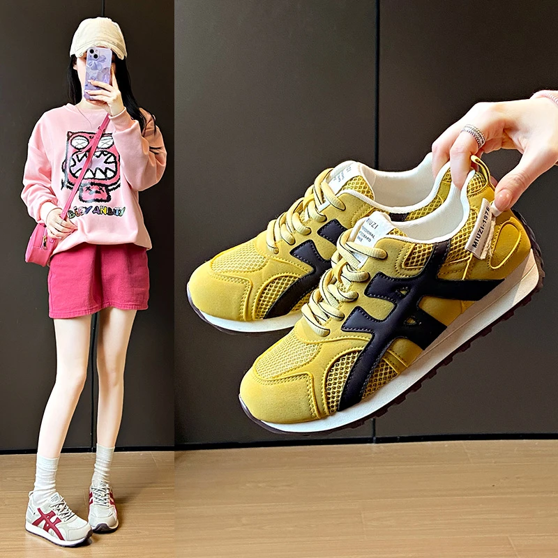 【商超撤柜】厚底透气网面阿甘鞋小白鞋女2025秋季新款百搭增高休闲