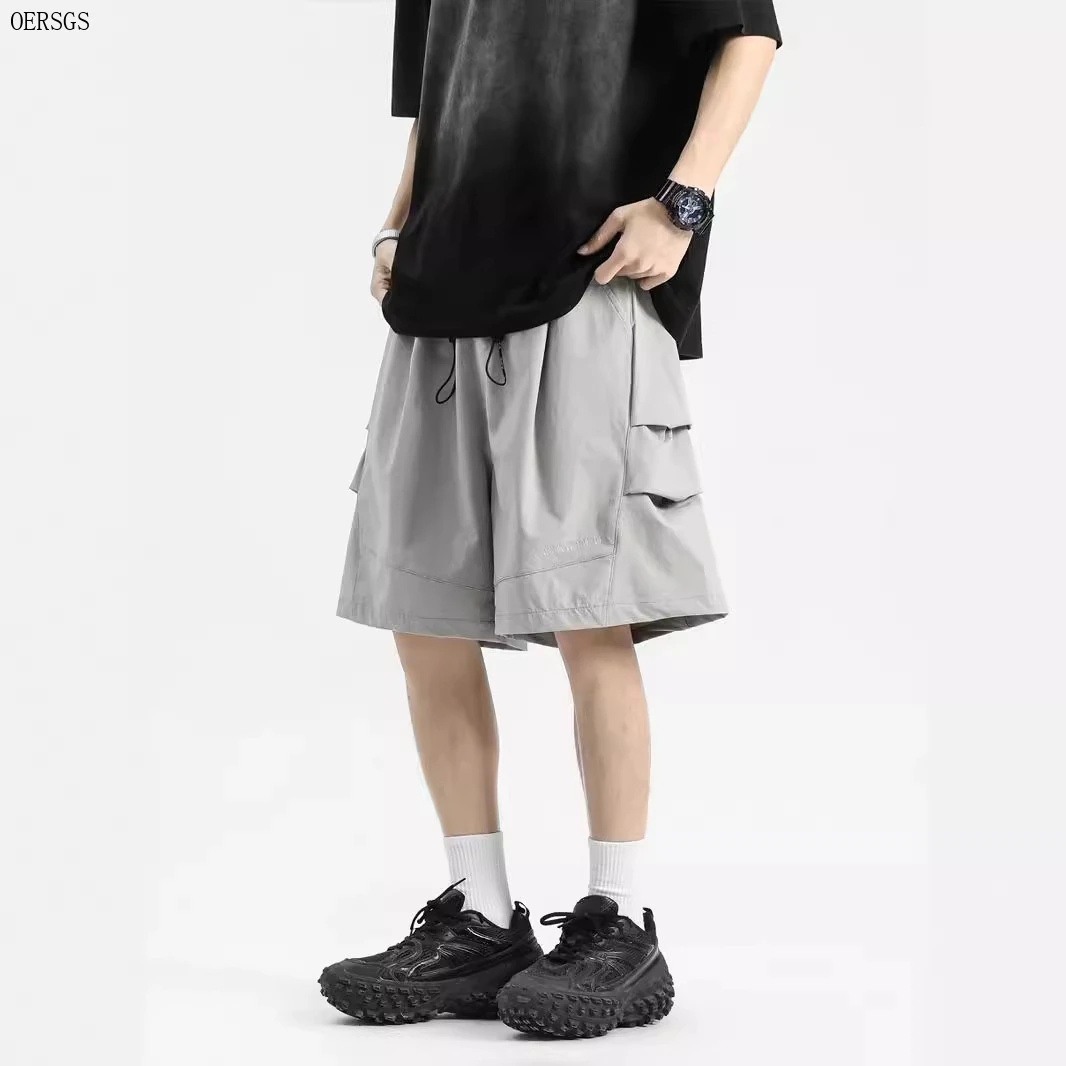 男生中短裤男款夏季轻奢痞帅男装休闲工装五分裤宽松透气高街薄款