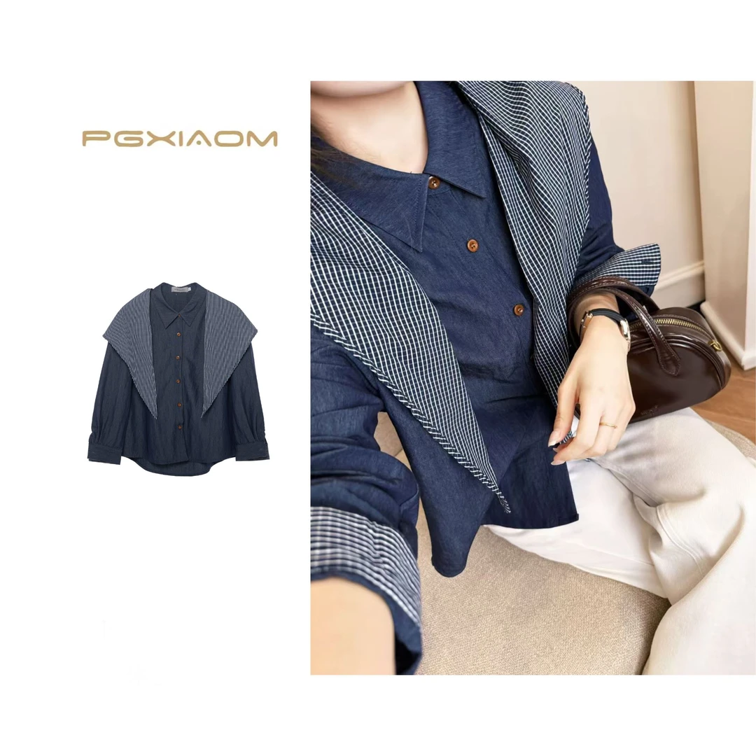 【PGXIAOM】润秀定制时尚休闲披肩衬衣CY5783