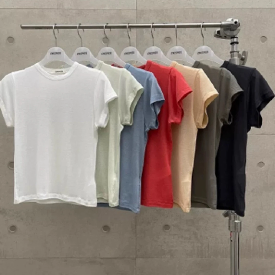 现~atmosphere韩国东大门2025夏季圆领净版基础百搭短袖T恤