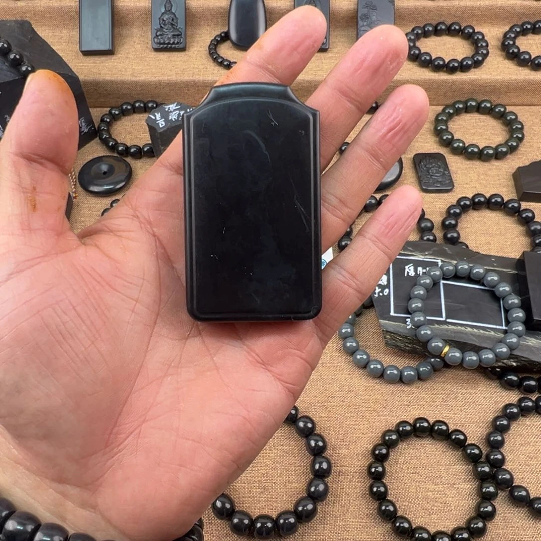 未镶嵌手链和田玉墨玉大无事