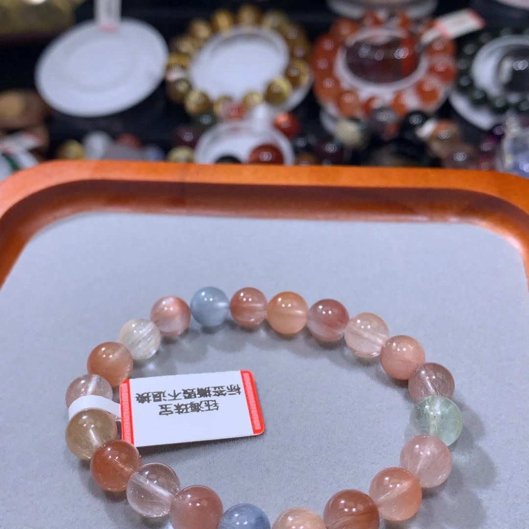 未镶嵌手链水晶彩兔毛8mm