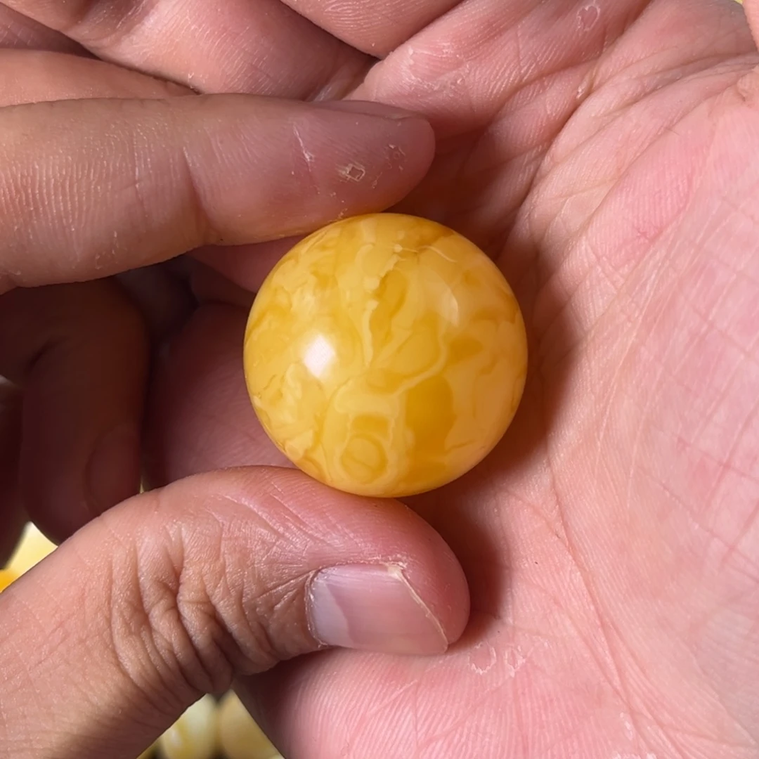 琥珀裸石未镶嵌蜜蜡妖花28毫米