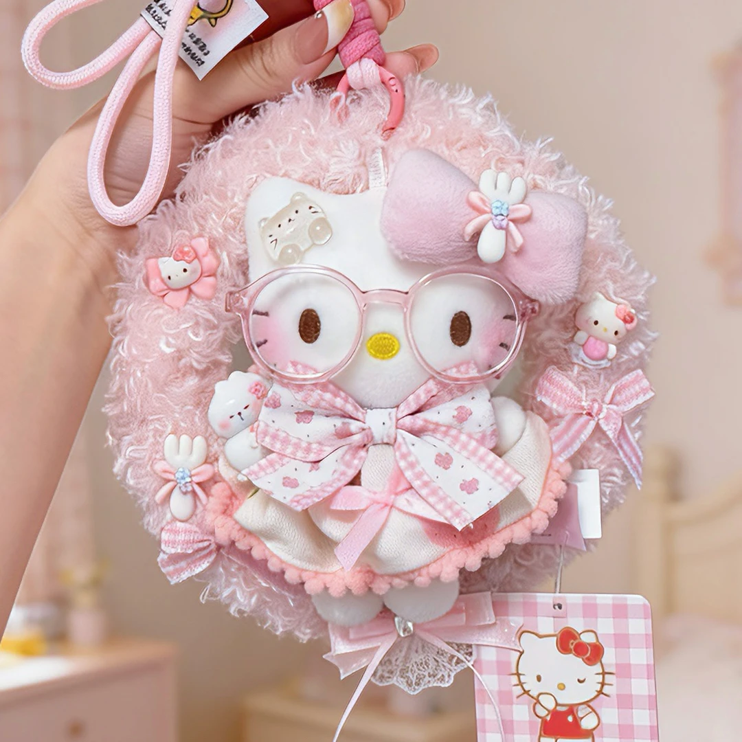 正版hellokitty粉樱花环kt三丽鸥包包挂件节日书包送人生日礼物女