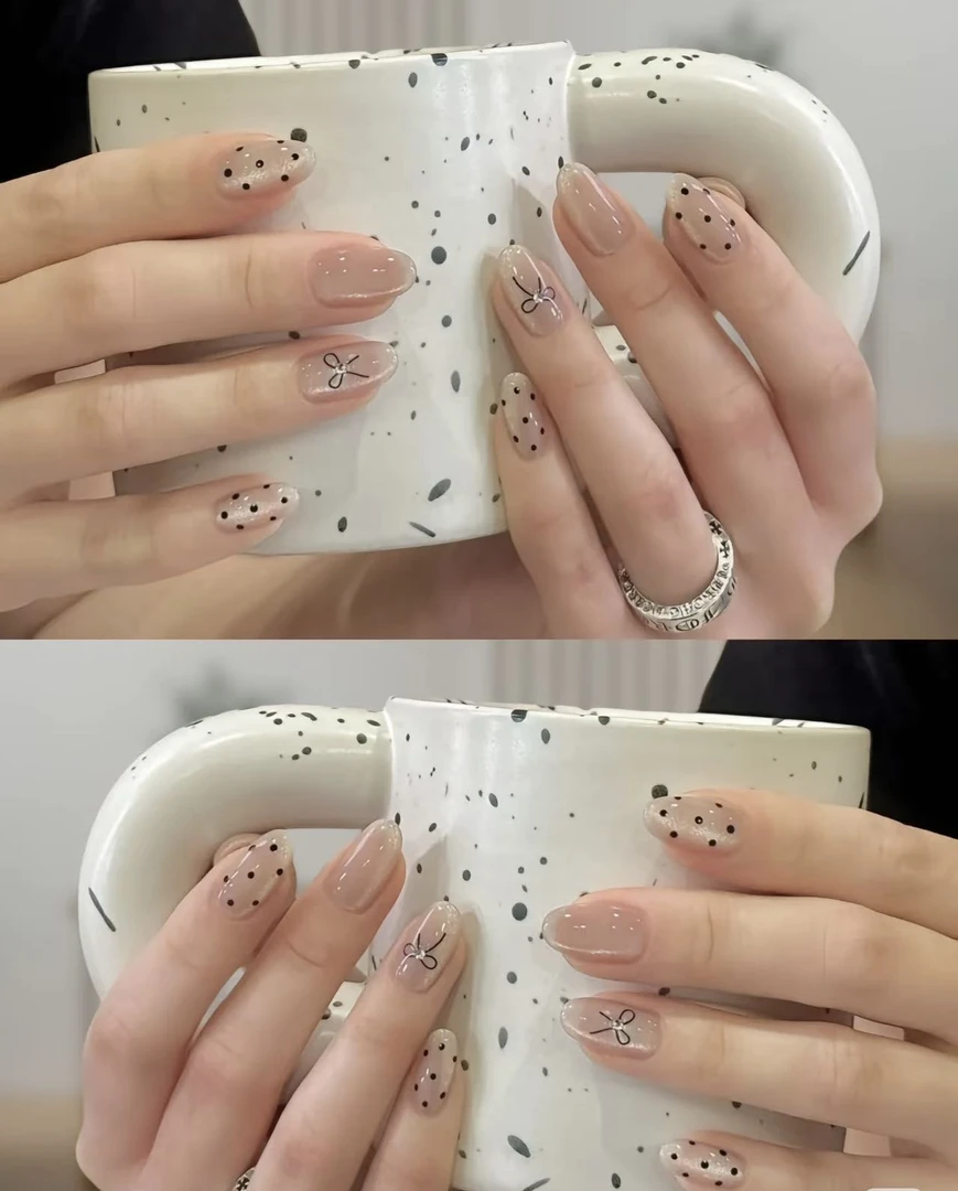 猫眼款穿戴甲片短短梯长梯美甲