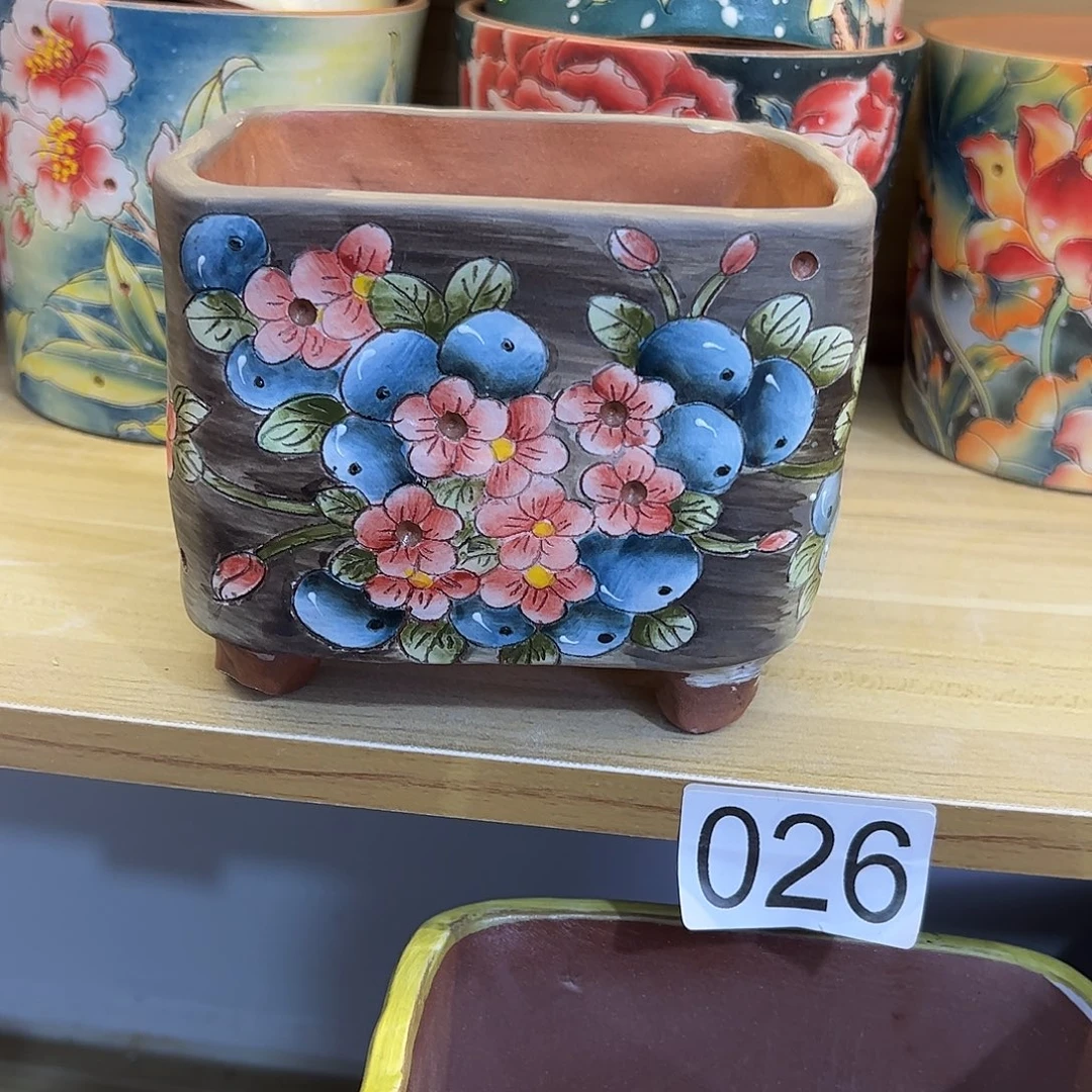 景德镇炫彩手绘口12*9高11