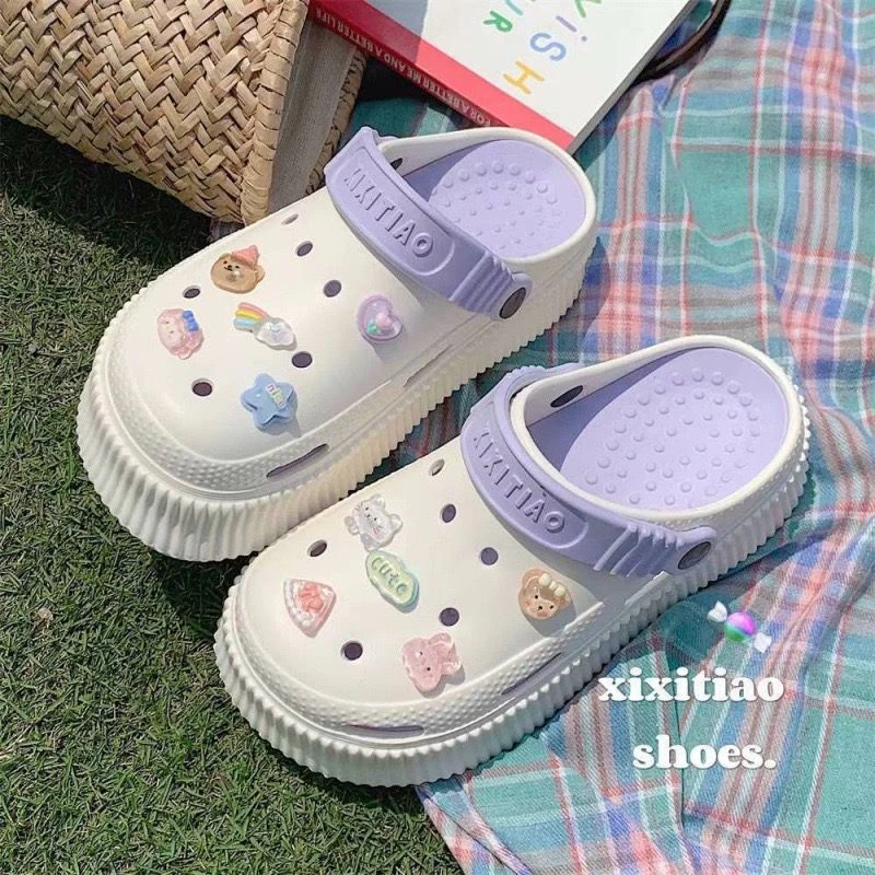 踩屎感洞洞鞋女款夏季2025新款eva厚底防滑外穿时尚拖鞋凉鞋女夏