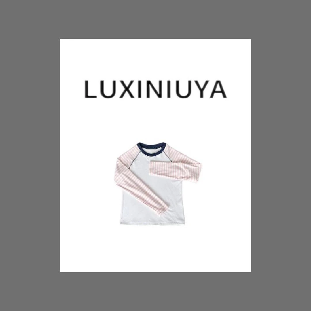 【LUXINIUYA】休闲撞色拼接 上衣2024新款CX2204