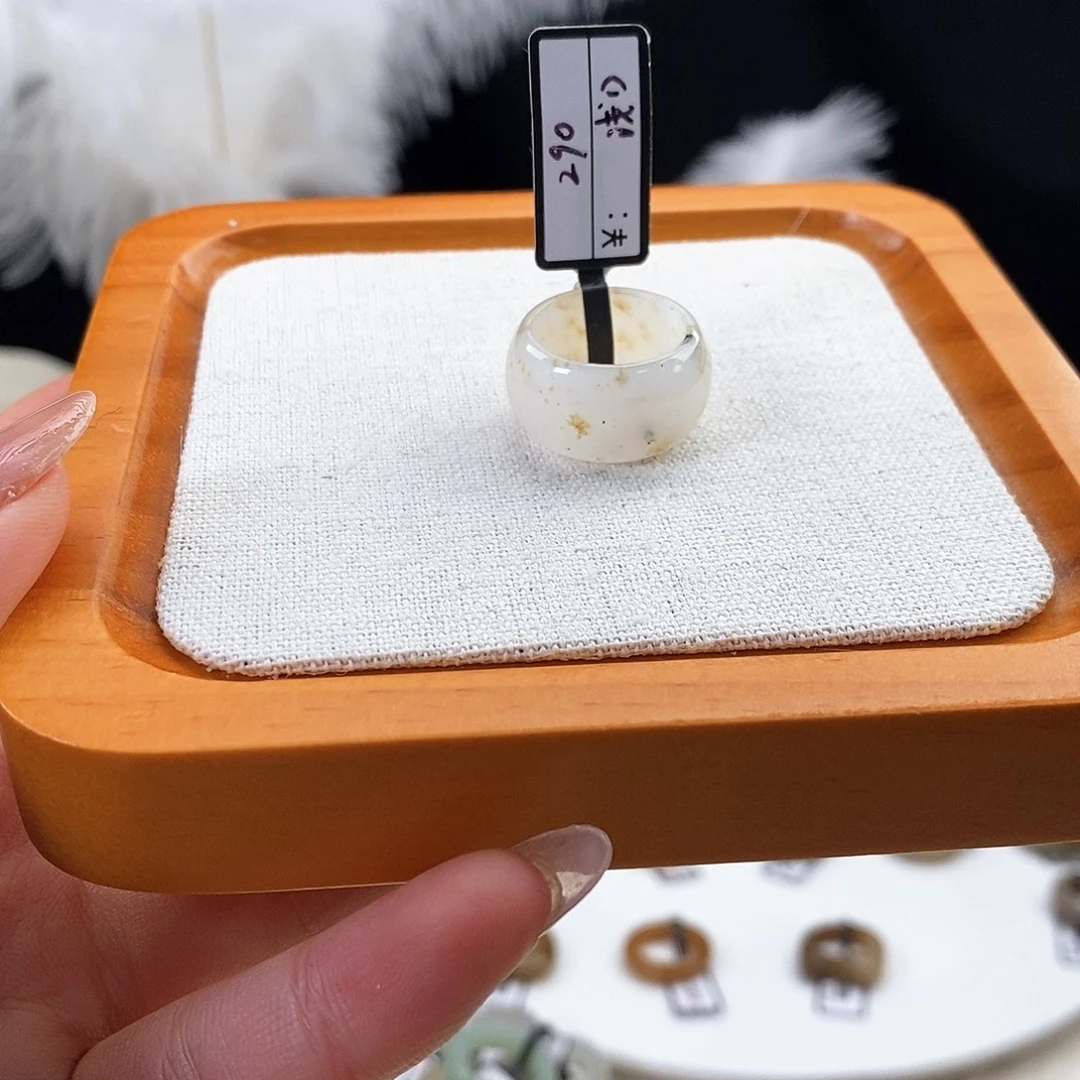 和田玉未镶嵌戒指r22桂花糖墩墩16.2