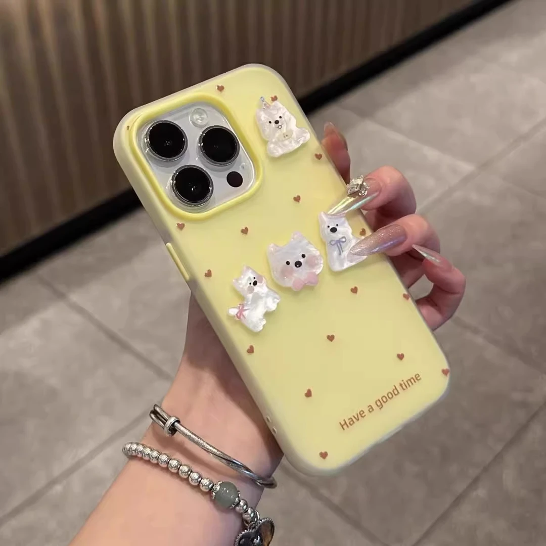 适用苹果16promax手机壳iPhone16高级感小众15防摔14可爱西高地