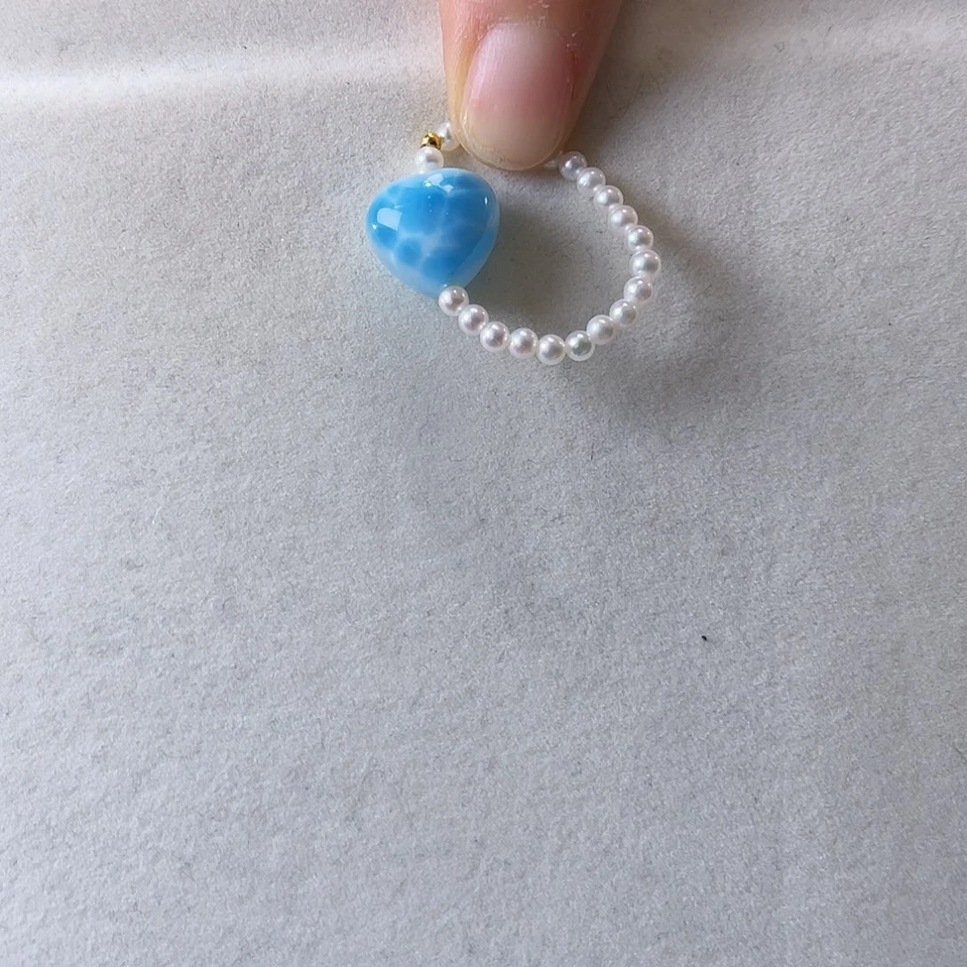 针钠钙石（海纹石）未镶嵌戒指多样性发其一