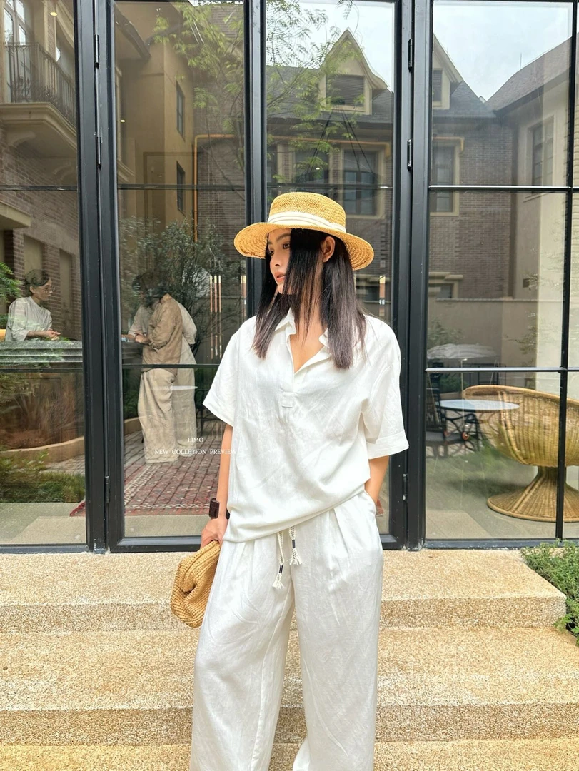 福秒-极简老钱风！V领纯色衬衫（MO5675#）LIMO