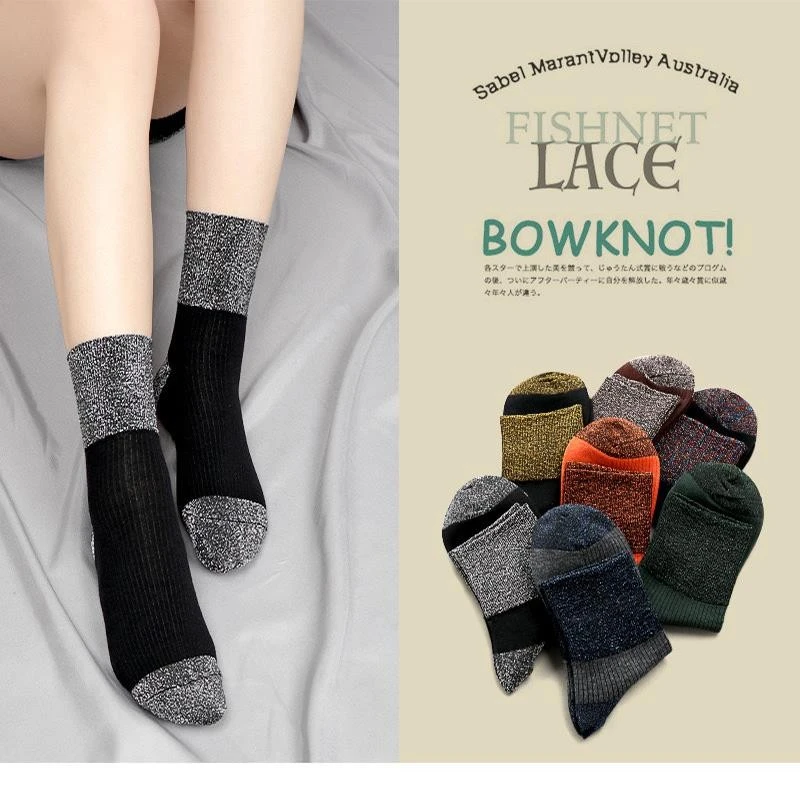 金银丝中筒子女春秋冬薄银葱袜珠光金丝中筒袜韩版复古闪袜