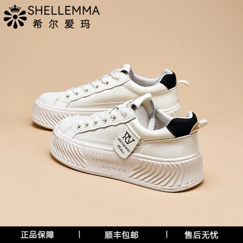 希尔爱玛贝壳头板鞋春夏季新款饼干鞋百搭休闲运动小白鞋透气女鞋