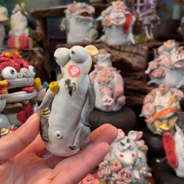 陶摆件小镇青花每日有新品