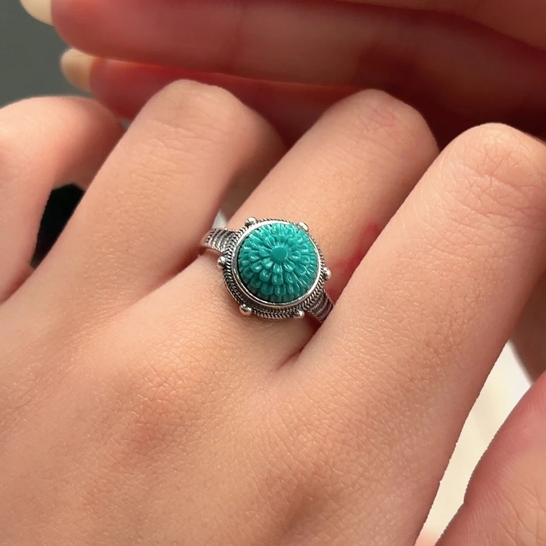 绿松石银S925镶嵌颈饰