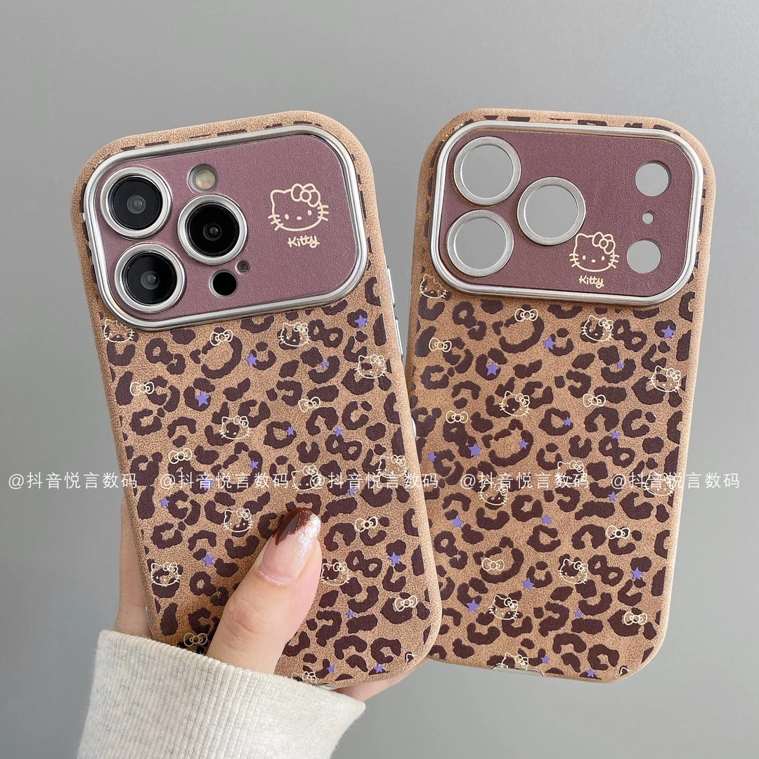 贴皮大视窗适用iphone17promax苹果16手机壳15/14/13/12豹纹星KT
