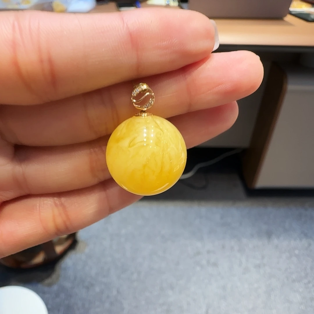 琥珀18K金镶嵌珠宝奇石