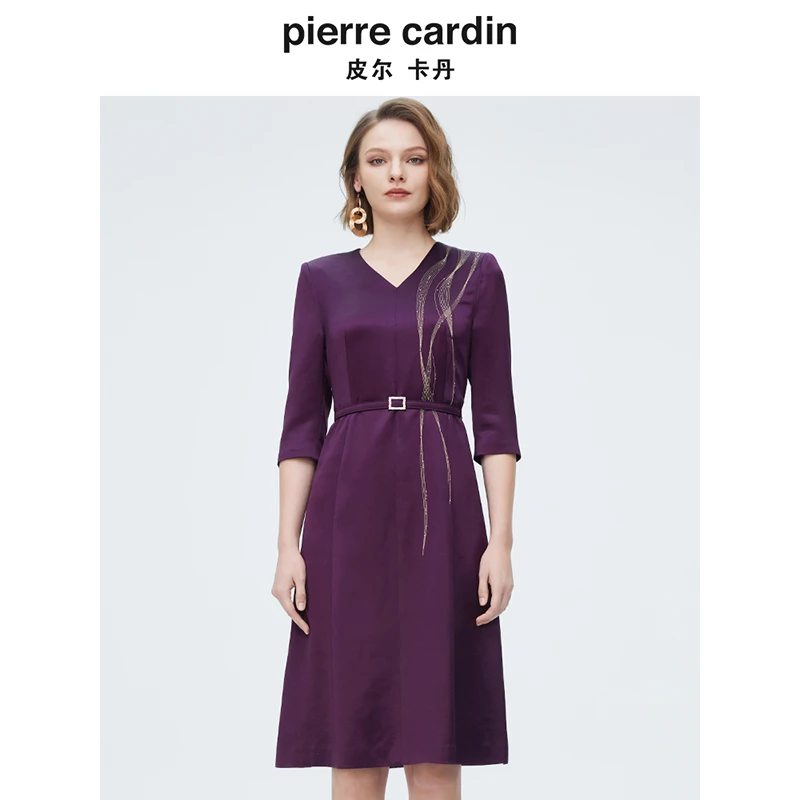 【皮尔卡丹女装】 小众修身轻仪式礼服连衣裙【专柜正品】