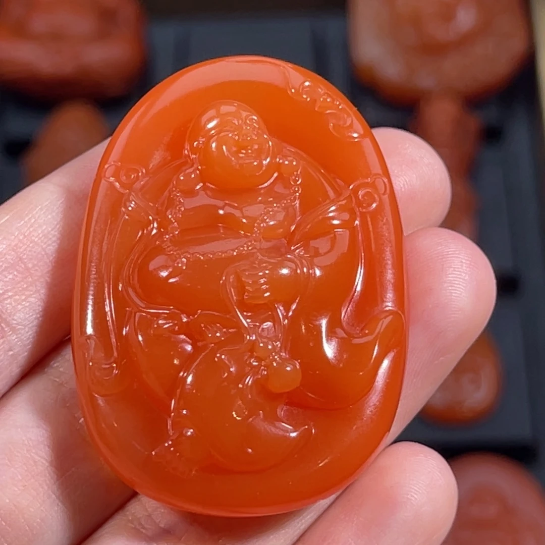 南红玛瑙未镶嵌福在眼前31.3x44.6x14.2mm