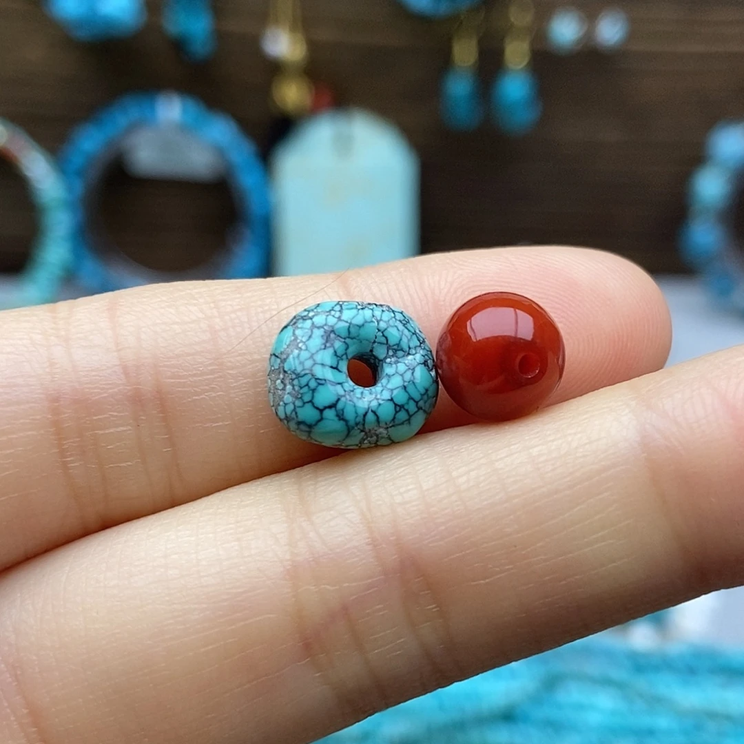 南红玛瑙未镶嵌网花扣子